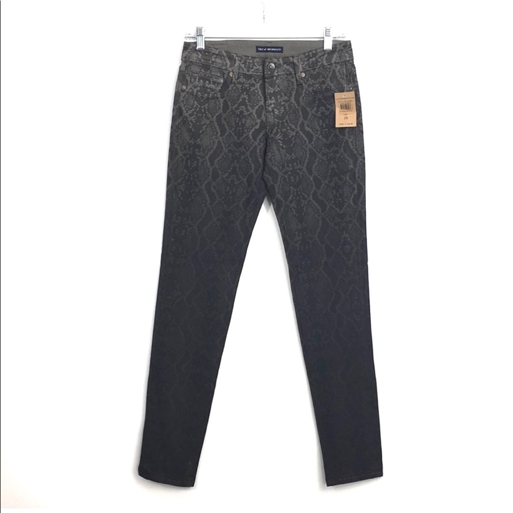 Cult of Individuality Green Snakeskin Print Jeans